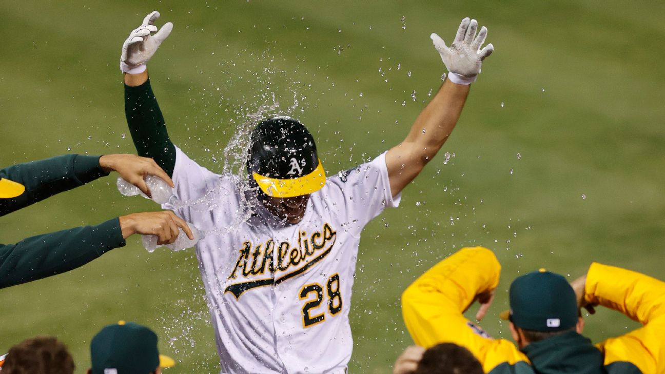 Matt Olson hits walk-off grand slam, Athletics beat Angels in extras