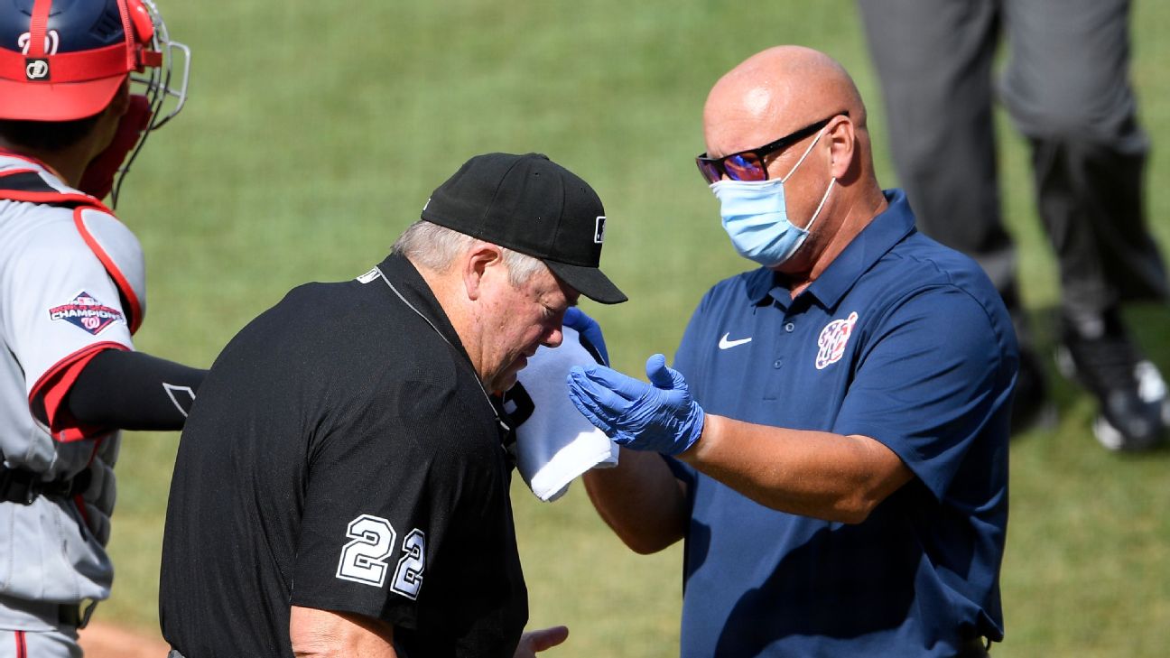 Brewers: Umpire Joe West hit in head by ball from Miller Park stands