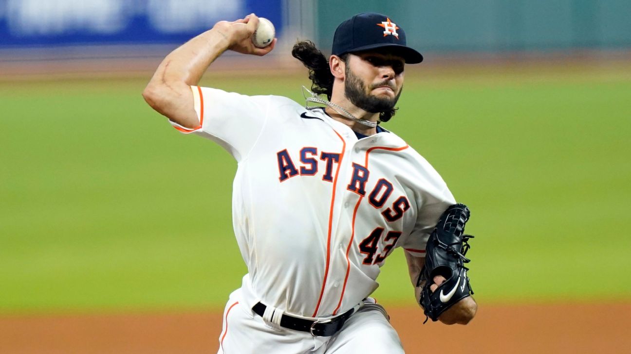 This is a 2020 photo of Lance McCullers of the Houston Astros