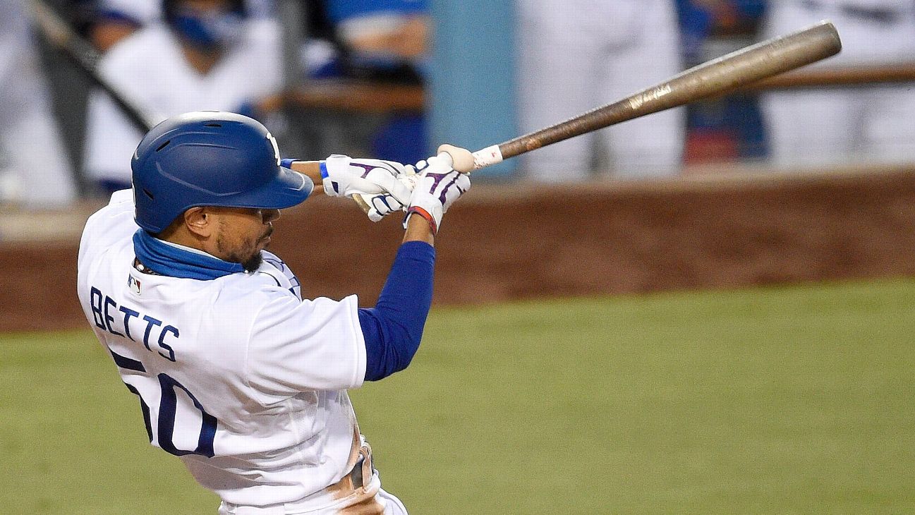 Dodgers' Mookie Betts hits 3 home runs in a game for record-tying