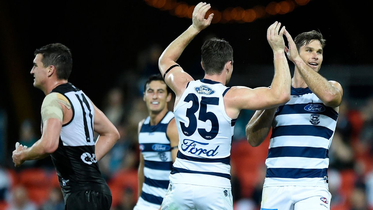 Afl Tom Hawkins Boots Geelong Cats To Big Win Over Port Adelaide Power