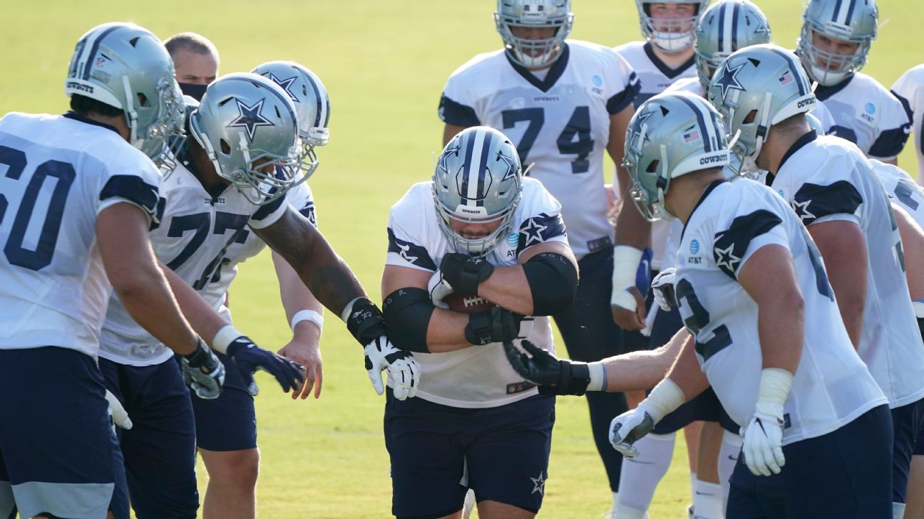 Nfl Training Camp Teams Take The Field In Pads Cowboys Rookie Makes Play Of The Day
