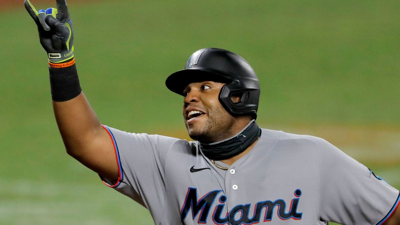 2021 Auction: Jesus Aguilar Miami Marlins Debut Game-Used Jersey