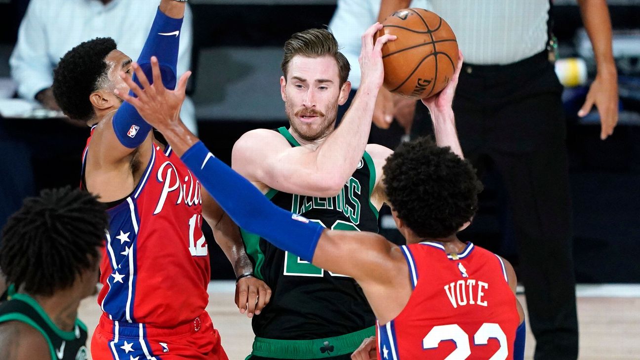 Gordon Hayward limps off court after right ankle sprain in Celtics' Game 1  win over 76ers - ESPN