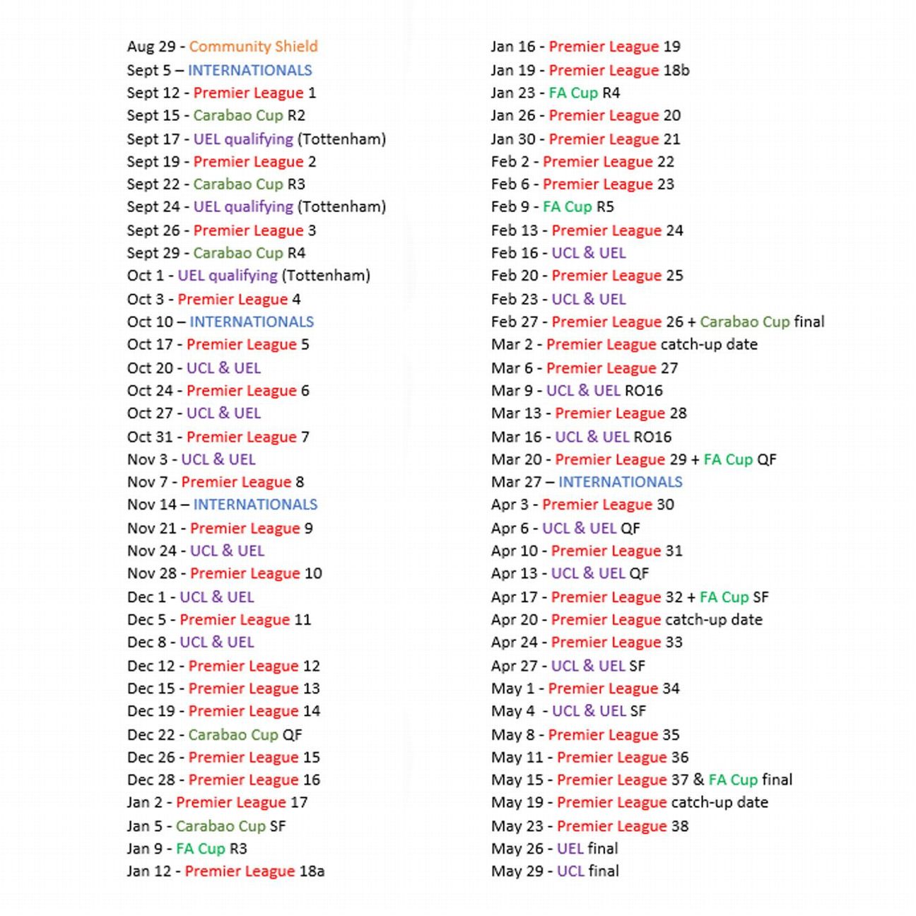 Revealed The Premier League S Crazy Fixture Schedule For 2020 21