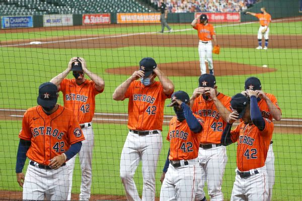 Astros, Athletics walk off before game in protest