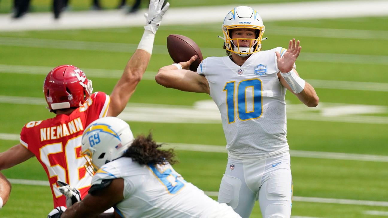 Justin Herbert Los Angeles Chargers Kansas City Chiefs 