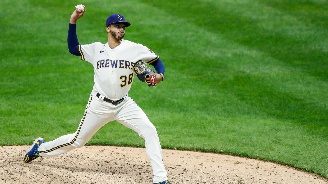 Brewers won't have top reliever Devin Williams, Brett Anderson in wild-card  series vs. Dodgers - ESPN