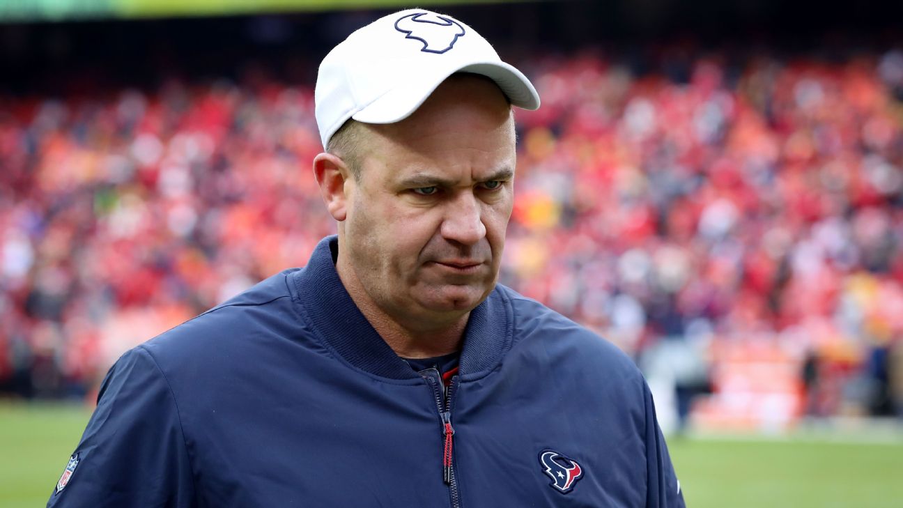 Houston Texans interim head coach Romeo Crennel looks on from the