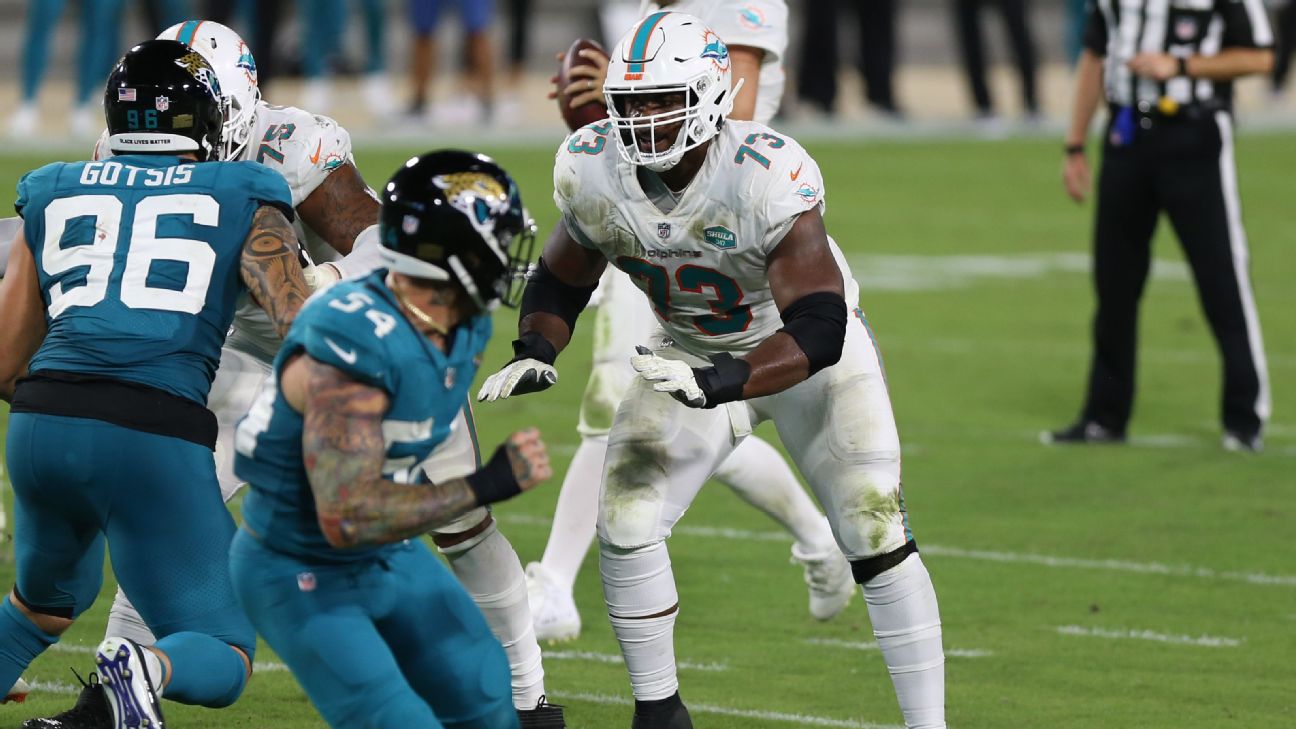 Dolphins RT Austin Jackson leaves Week 1 game with injury