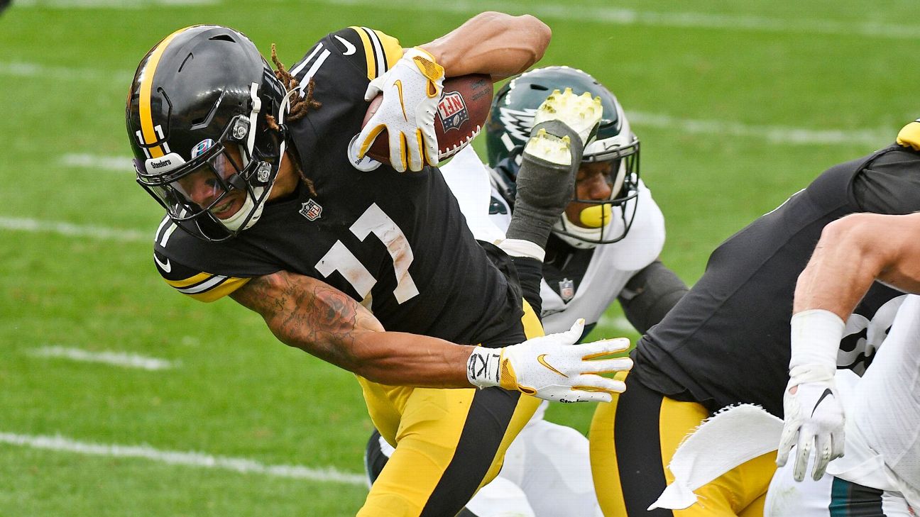 Rookie WR Claypool scores 4 TDs, Steelers top Eagles 38-29