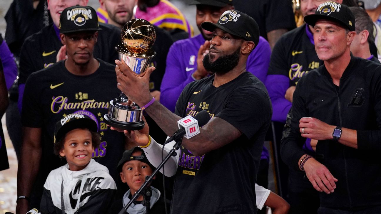 Lebron James Of Los Angeles Lakers Claims Fourth Nba Finals Mvp
