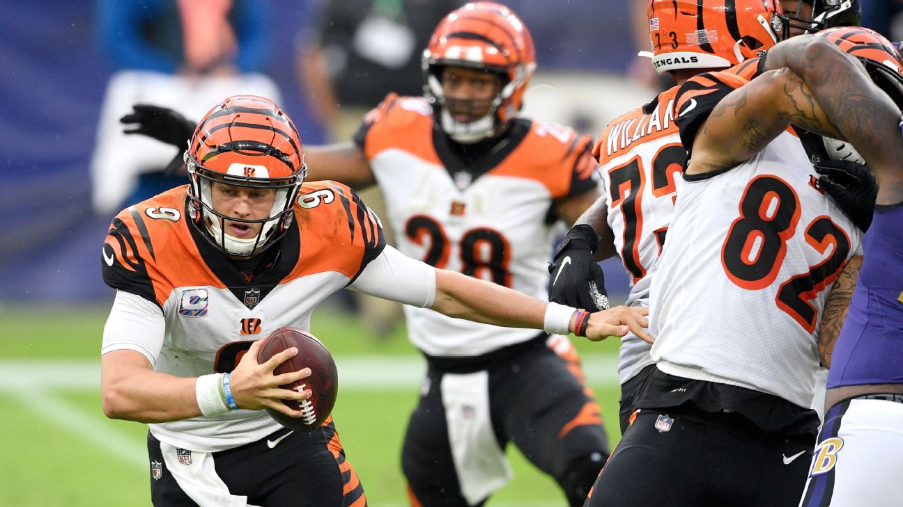 Bengals QB Joe Burrow throws for career-low 82 yards in loss - ESPN