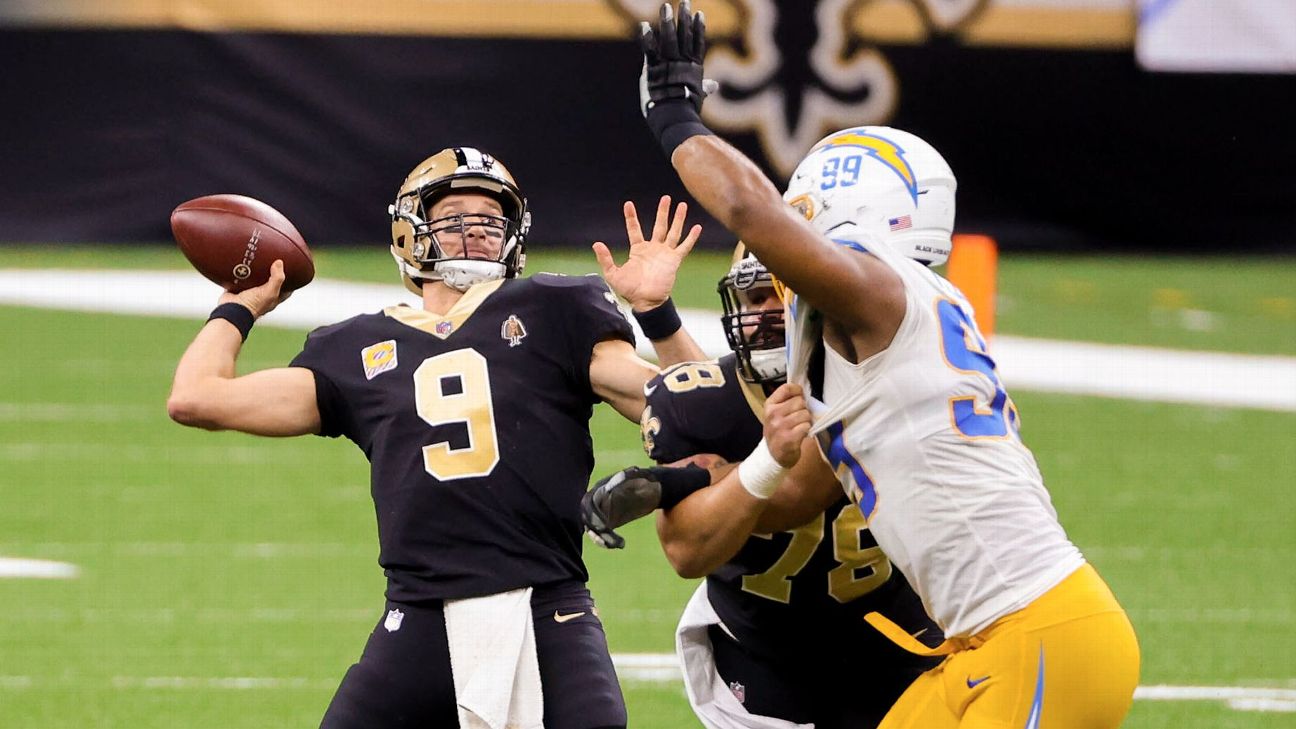 Los Angeles Chargers lose in OT to Drew Brees and New Orleans saints