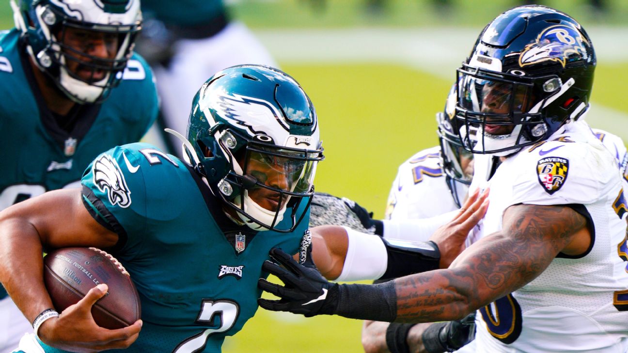 Philadelphia Eagles lose to Baltimore Ravens, 30-28, as Carson