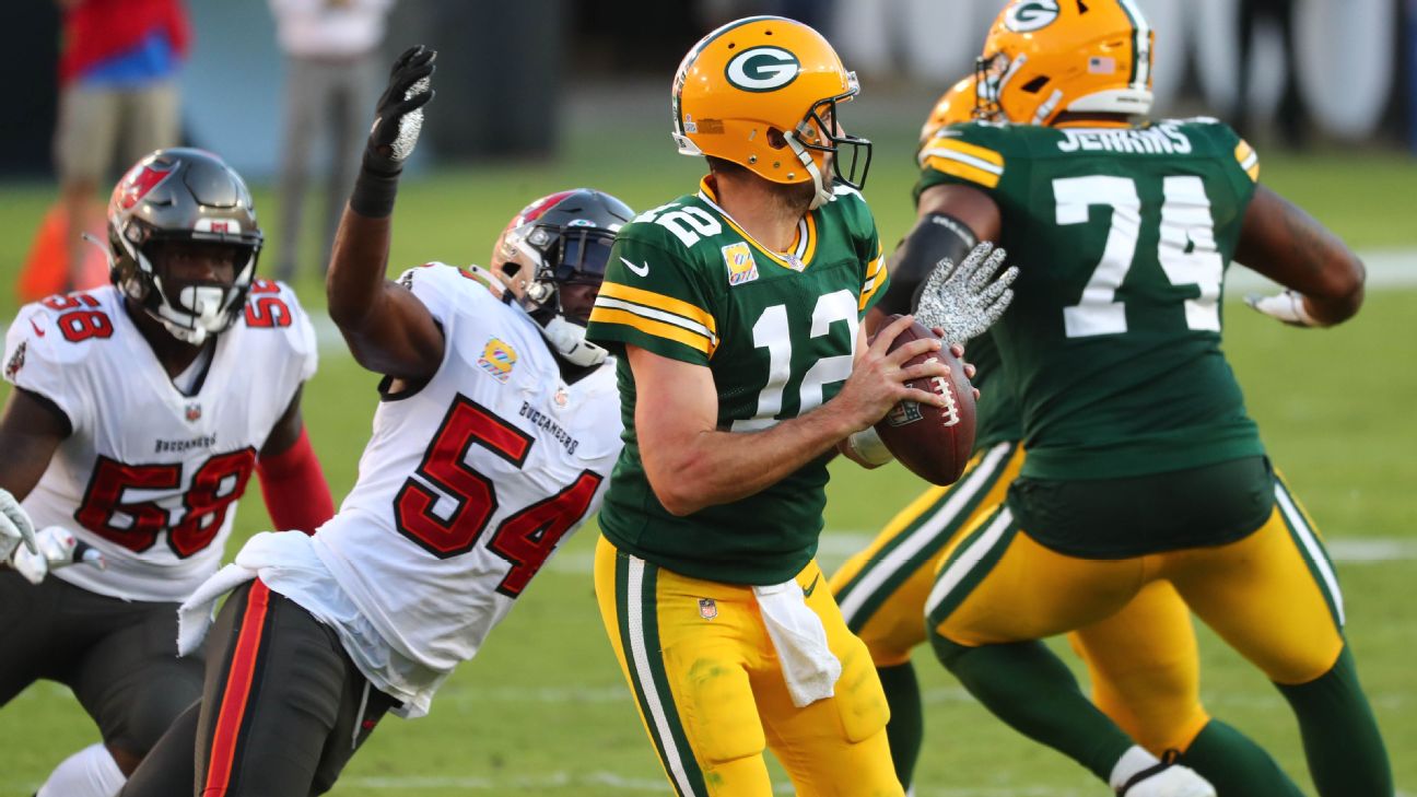 NFL playoffs: Can Bucs' defense again force Packers' Aaron Rodgers into  mistakes? - ESPN - Green Bay Packers Blog- ESPN