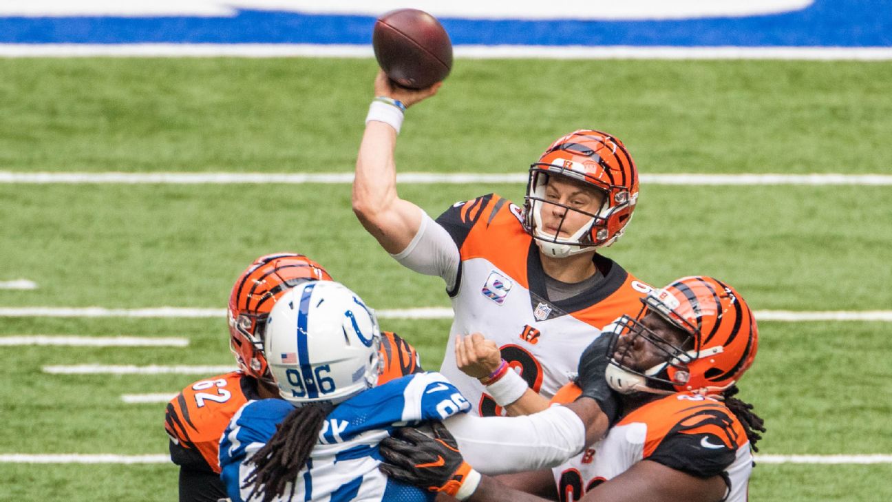 Bengals' rookies connect: Joe Burrow hits Tee Higgins for 67-yard pass