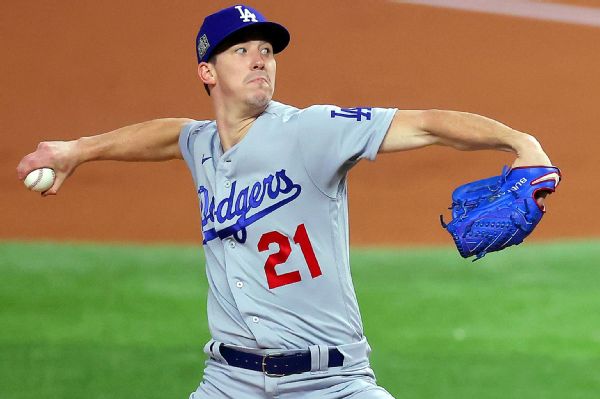 Dodgers' Buehler pins 10 K's on Rays in MLB first