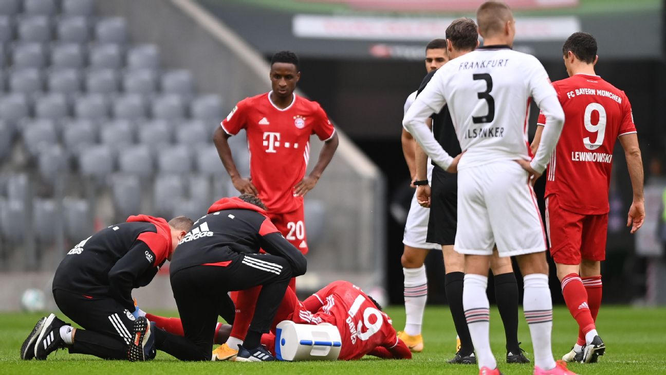Injury worry for Bayern as Davies limps off