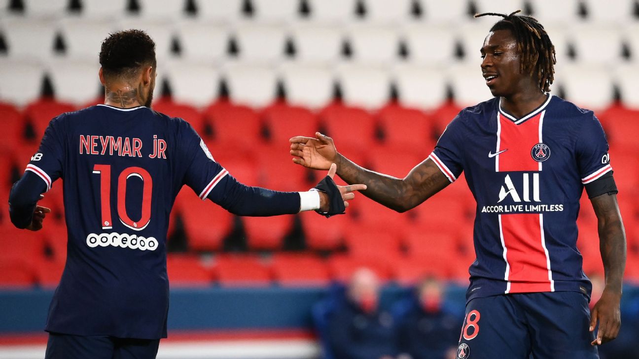 Kean double helps PSG go top with 4-0 Dijon win