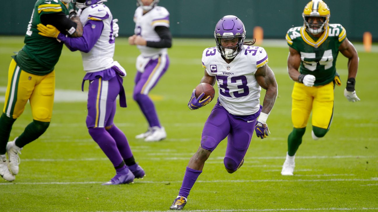 Minnesota Vikings' Dalvin Cook races 50 yards on screen pass for fourth TD vs. Green Bay Packers