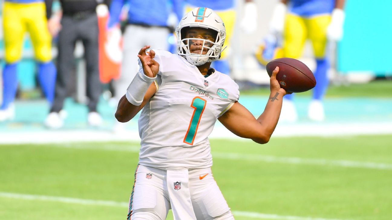 Miami Dolphins' Tua Tagovailoa has first touchdown pass of NFL career - ESPN