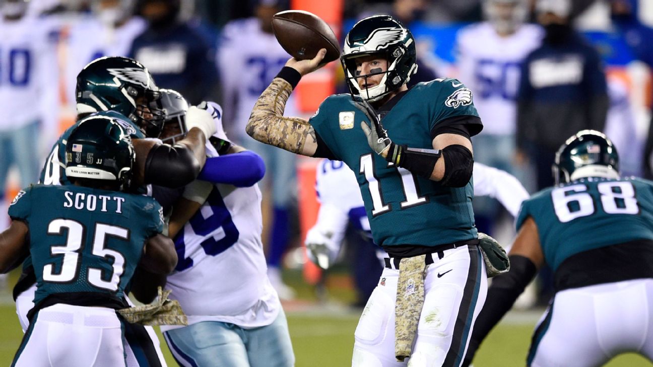 Eagles defense 'hunted' Carson Wentz for nine sacks in win over Commanders