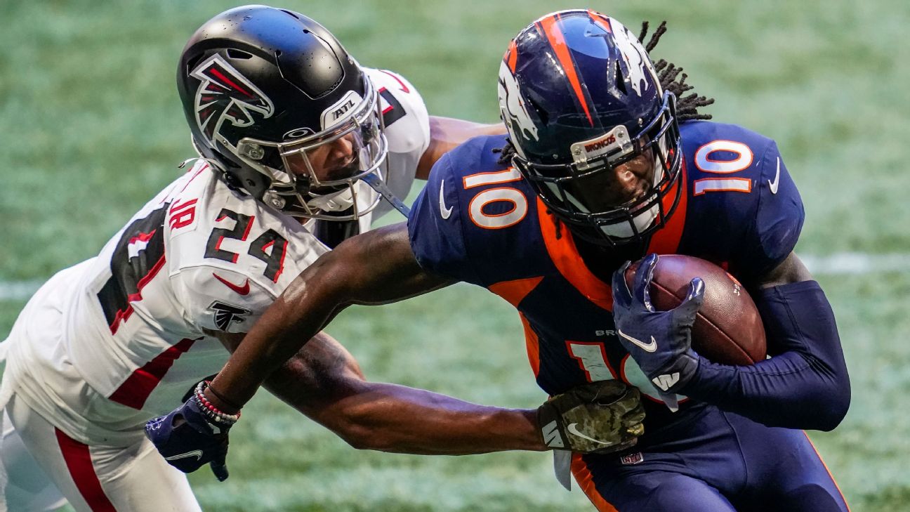 Jerry Jeudy WR Denver Broncos, Every target and catch