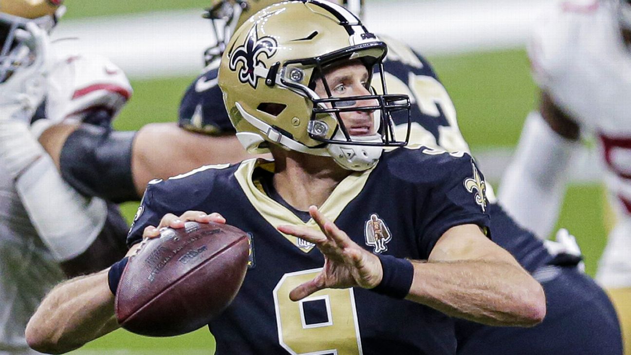 What is the patch on Drew Brees' left chest side? It looks like