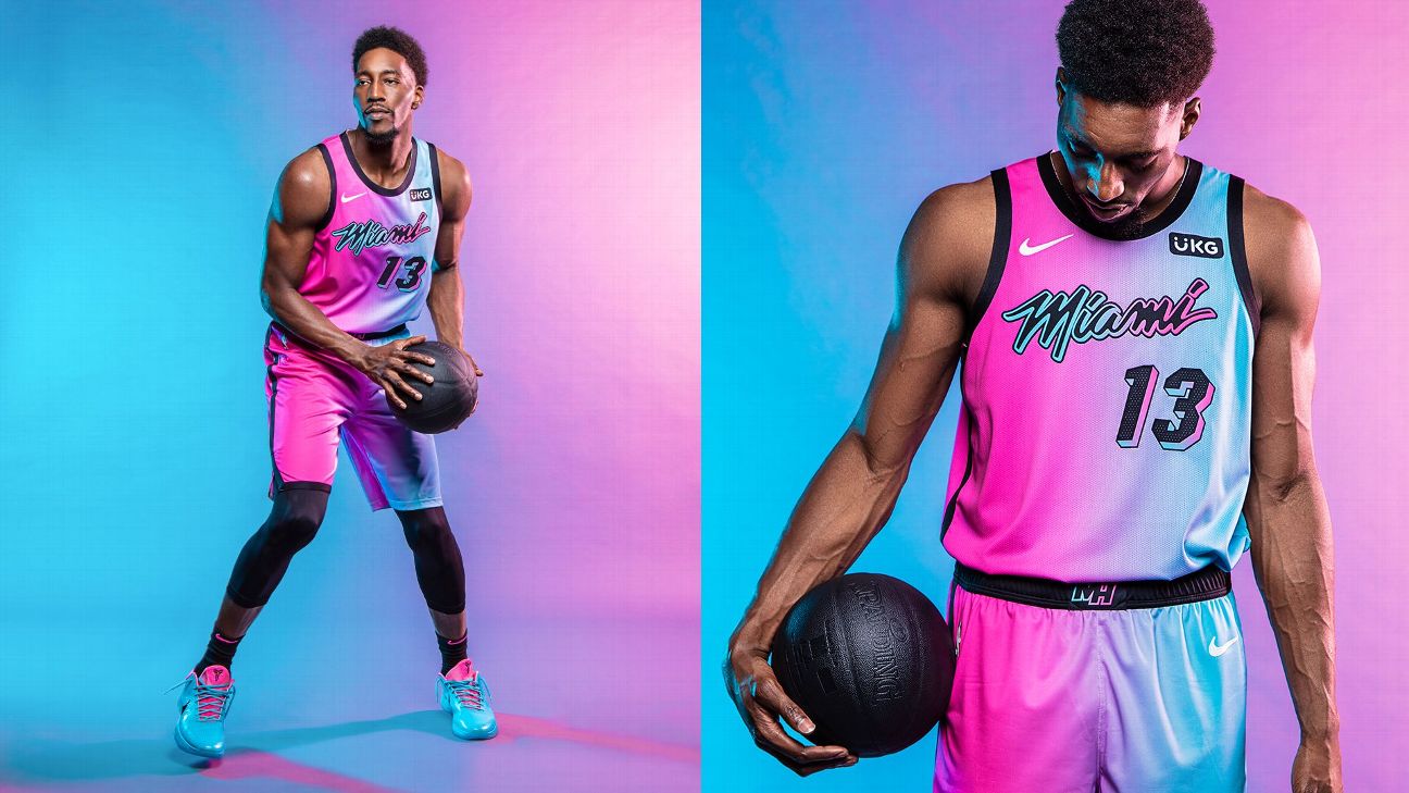 miami heat blue and pink shirt