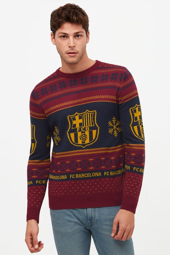 Fc barcelona sale christmas sweater