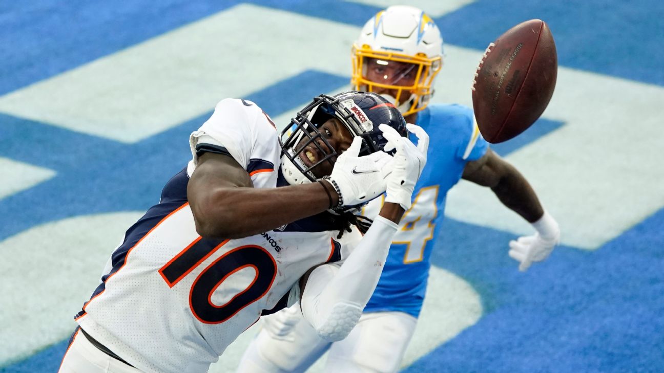 WATCH: Jerry Jeudy catches TD pass during Broncos training camp