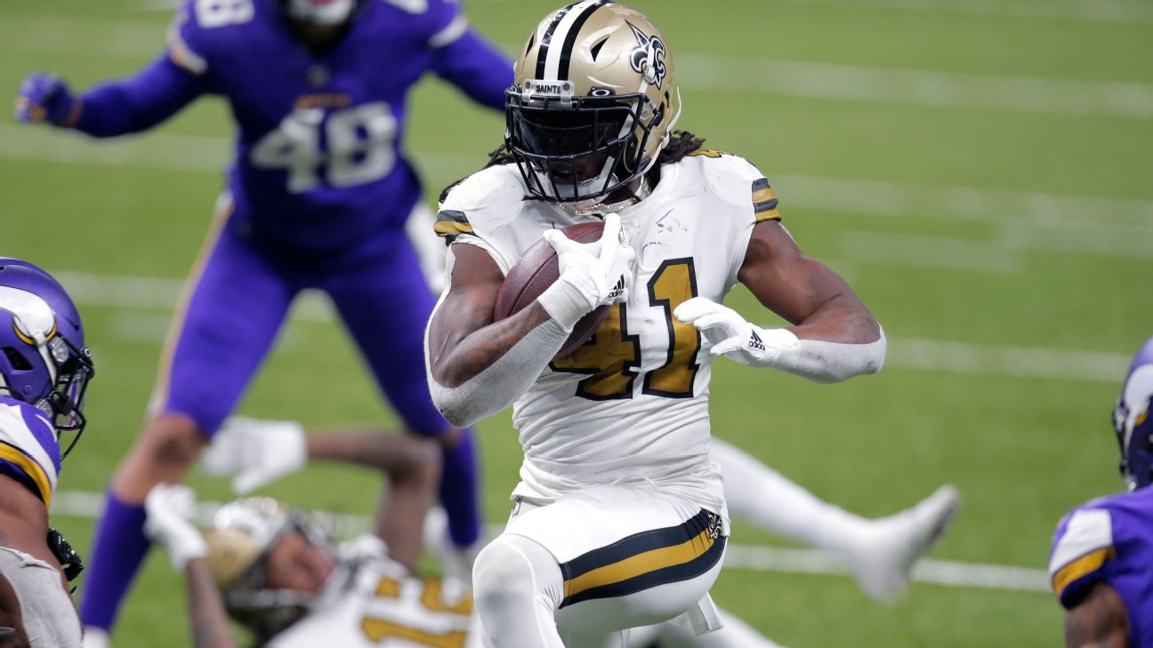 New Orleans Saints RB Alvin Kamara (41) puts on his helmet during warm-ups  prior to a preseason game against the Baltimore Ravens at M&T Bank Stadium  in Baltimore, Maryland on August 14