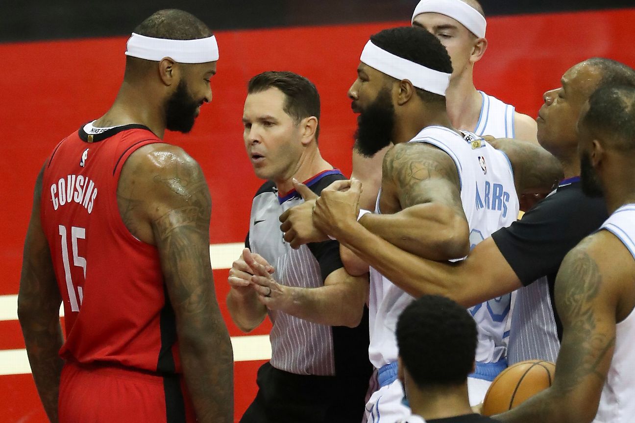 Lakers' Morris, Rockets' Cousins fined for fracas