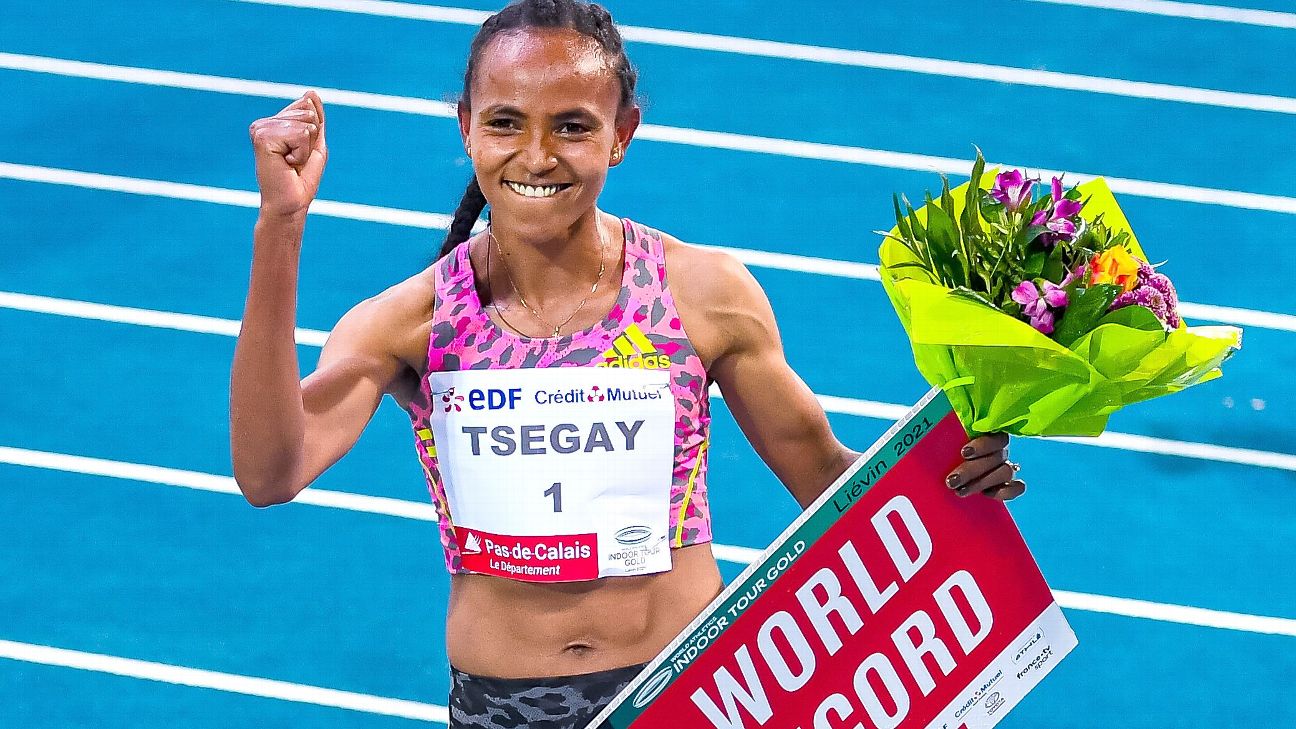 Ethiopias Gudaf Tsegay sets new indoor world record in 1,500 meters - ESPN