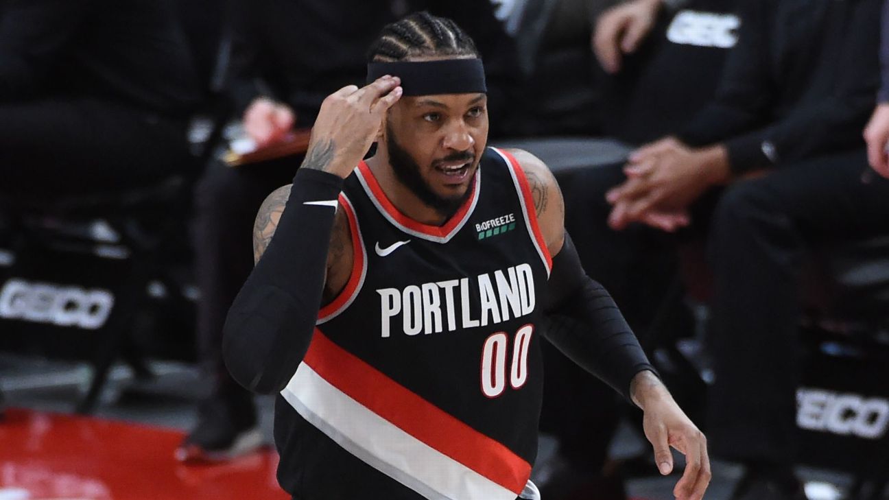Carmelo Anthony will share jersey number with former Trail Blazers legend