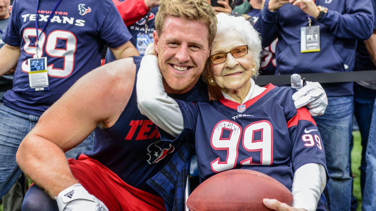 JJ Watt with Baby Son at Houston Texans Ring of Honor Induction