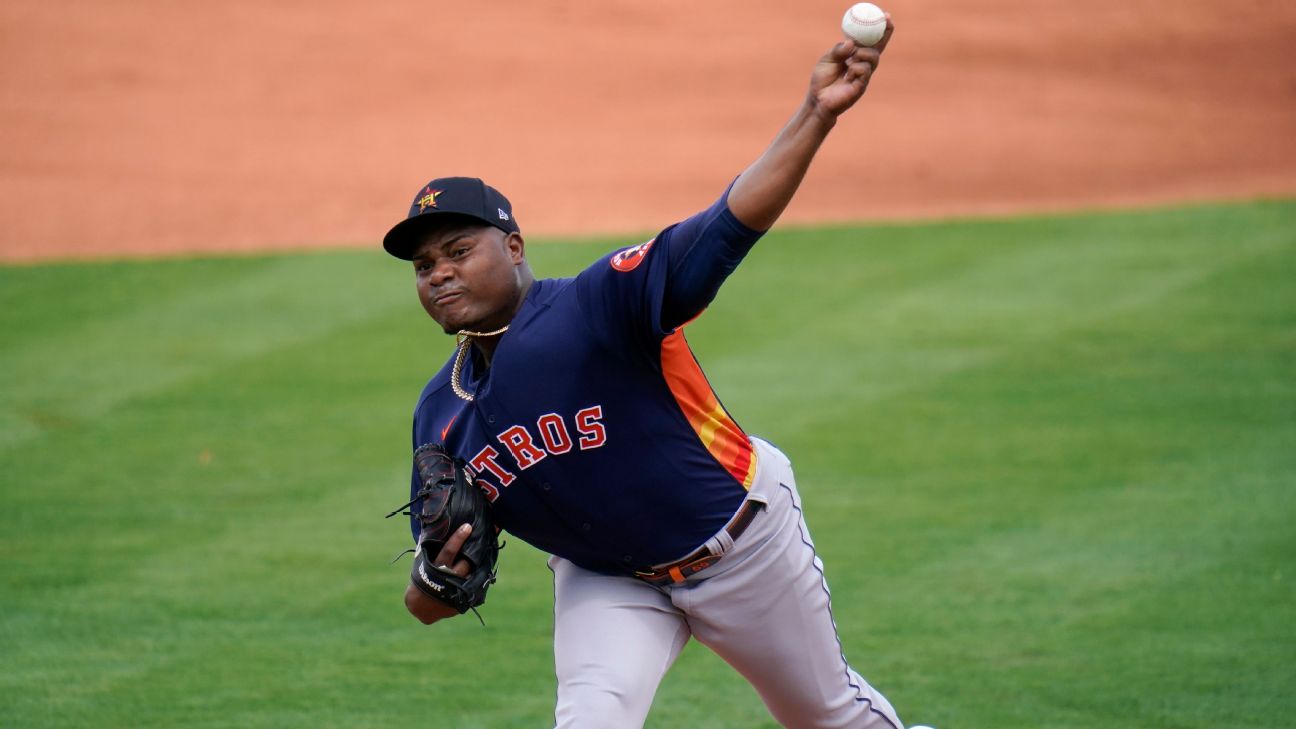 Astros' Framber Valdez breaks finger on pitching hand