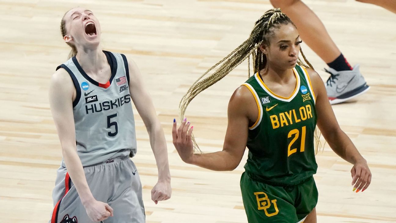 Which teams will join UConn and Arizona in the 2021 Womens Final Four?