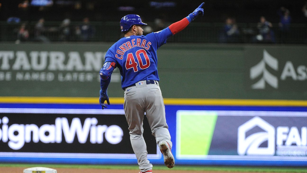 Plunked again, Contreras hits back with HR, Cubs beat Brews