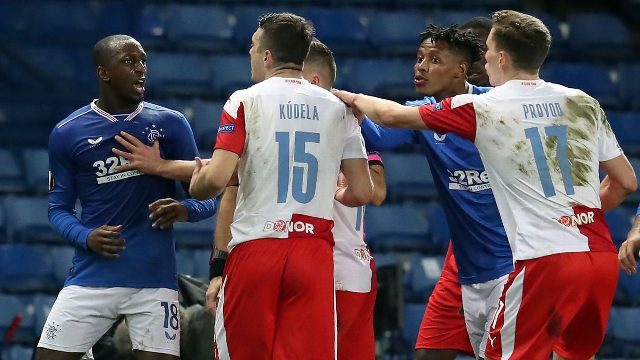 Rangers accuse Slavia Prague's Kudela of racial abuse in Europa