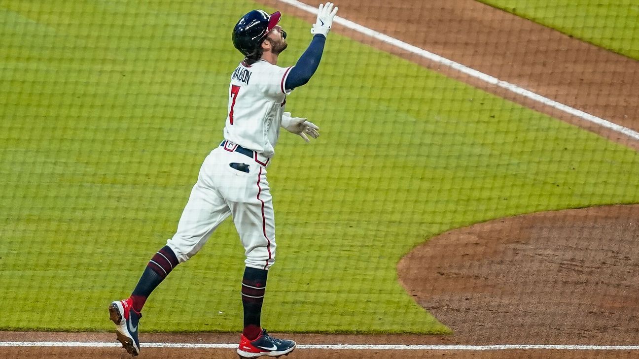 Dansby Swanson of the Atlanta Braves in action during a game against