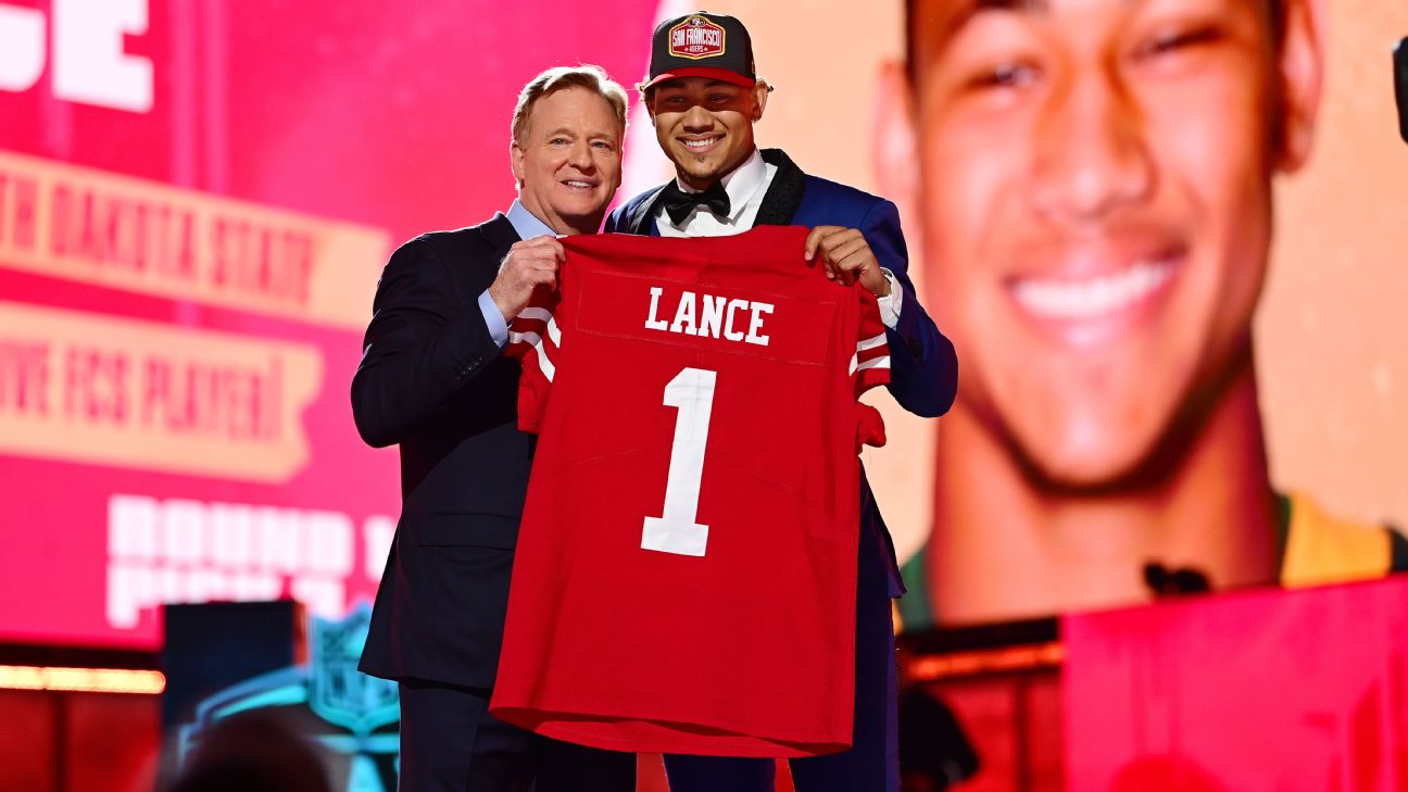 NFL draft: 49ers end the suspense with the third pick, take North Dakota  State QB Trey Lance