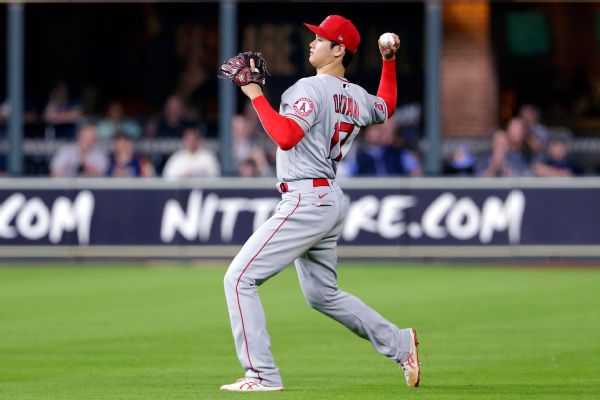 Ohtani's 'unusual' feat: whiffs 10, then plays RF
