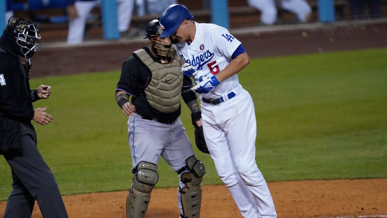 Close call for Corey Seager, Dodgers after shortstop hit by pitch