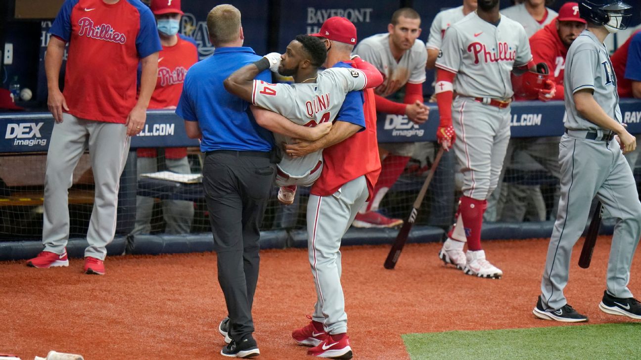 Philadelphia Phillies' Roman Quinn plays during a baseball game