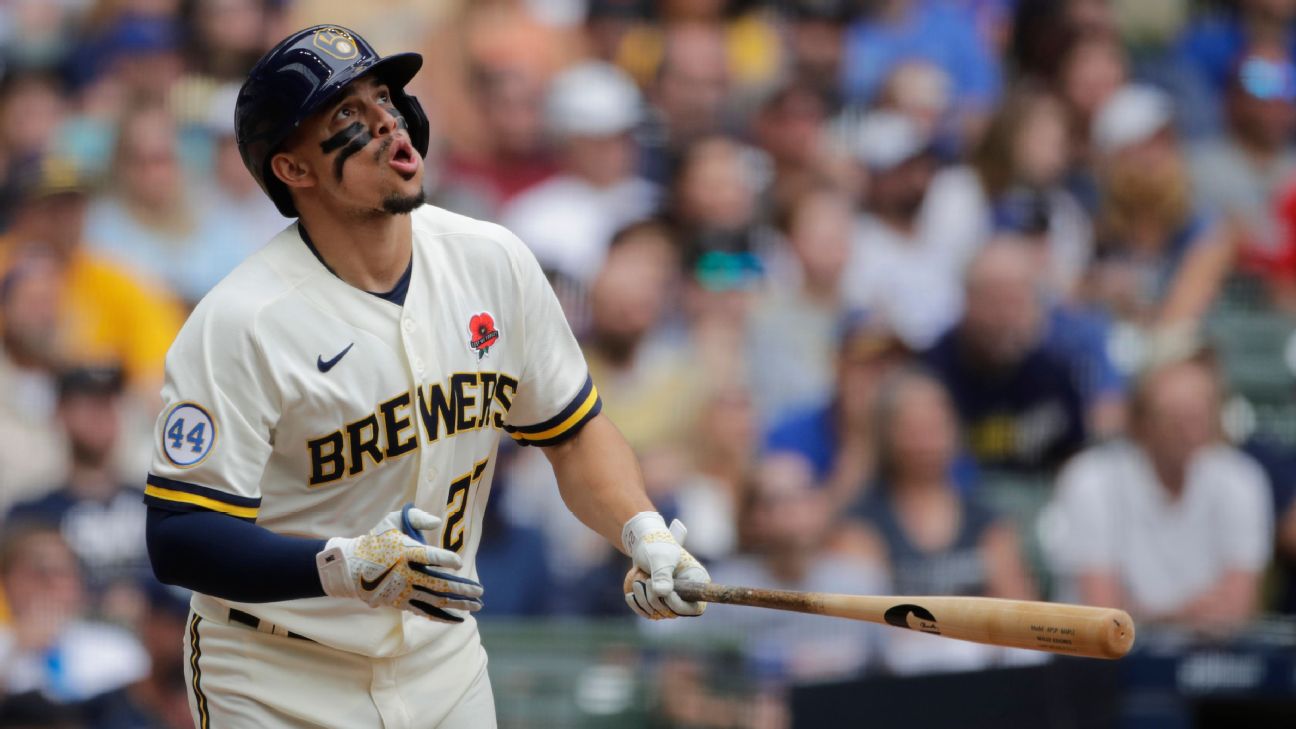 Willy Adames with his 100th Career HR after a season-high 4 RBI game, where  the Milwaukee Brewers defeated the SF Giants 7-3. : r/Brewers