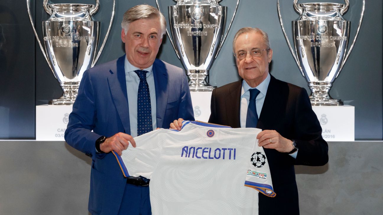 Real Madrid's Carlo Ancelotti blasts 'strange' criticism of Florentino Perez  from UEFA president - ESPN