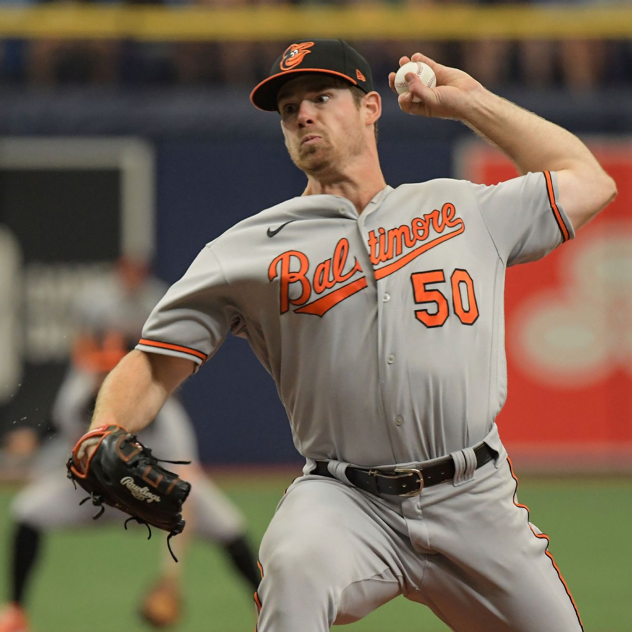 Bruce Zimmermann of the Baltimore Orioles pitches during a