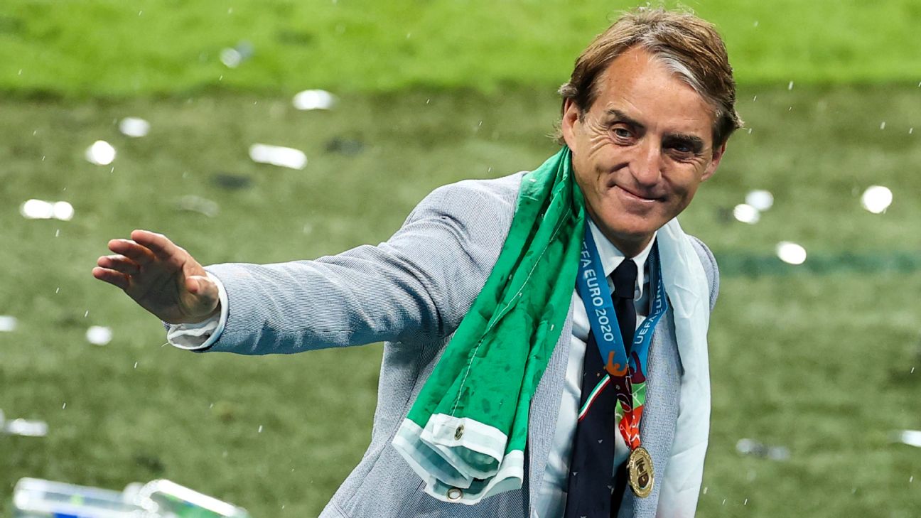 Tearful Mancini can't hide emotions after Italy win